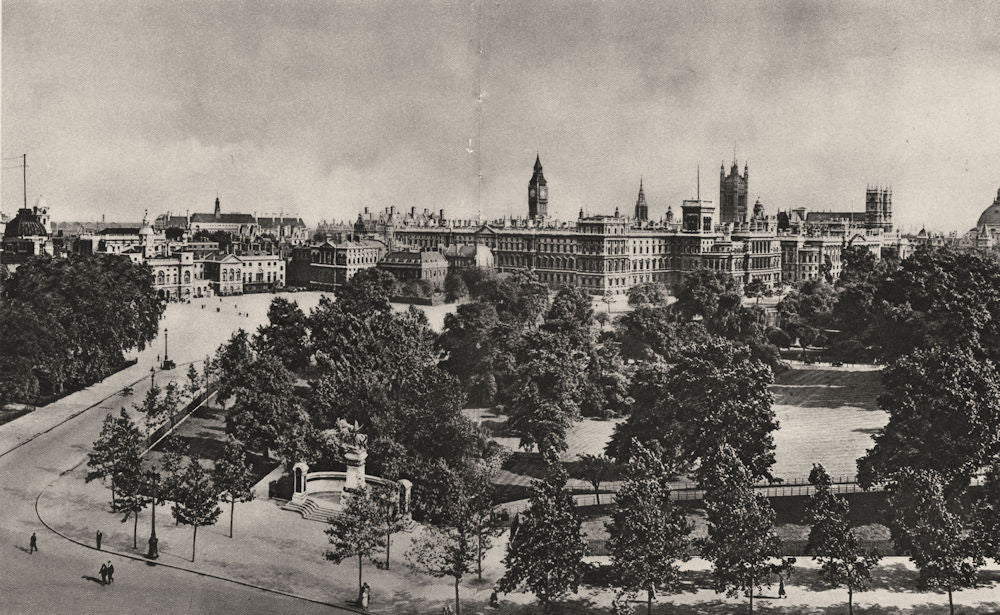 LONDON. Splendid Vista of trees & Towers from St. James's to Whitehall 1926